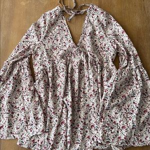 Floral pink lily blouse